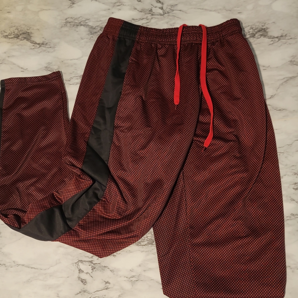 Men's Red And Black Joggers